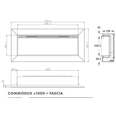 E-VR Commodus s1000 Fascia Dimensions