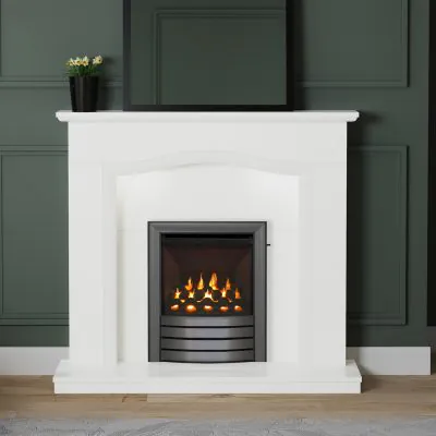 Sophia White Micro Marble Fireplace