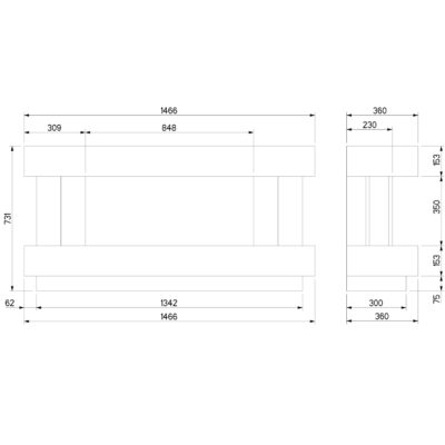 Ultiflame VR Gemma 800 Illumia Suite Dimensions