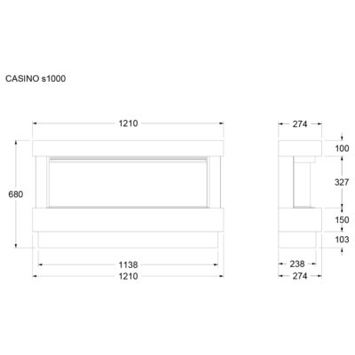 E-VR Casino s1000 Suite Dimensions