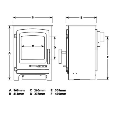 P1 Contemporary Gas BF Dimensions