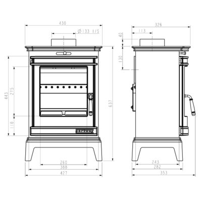 Portway Rochester 5 Wood Dimensions