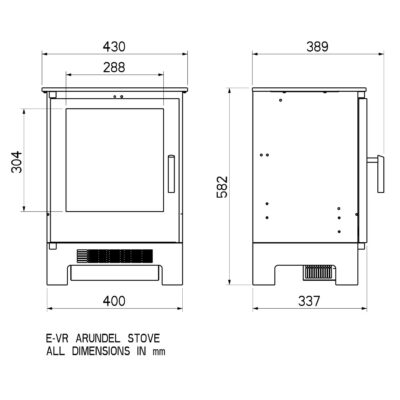 Electristove VR Arundel Dimensions
