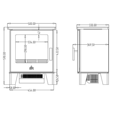 Electristove VR Stratford Dimensions