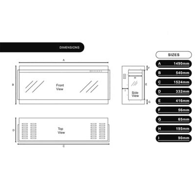 Bespoke Panoramic 3DP 1500 Dimensions