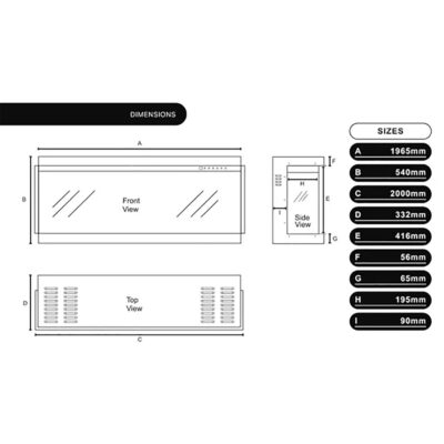 Bespoke Panoramic 3DP 2000 Dimensions