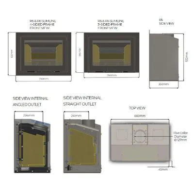 Di Lusso R6 Eco Inset Slimline Dimensions