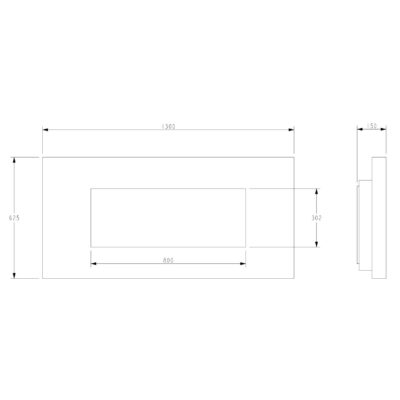 E XD Travertine 1300 Dimensions