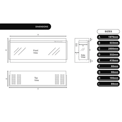 Panoramic X 2000 Dimensions