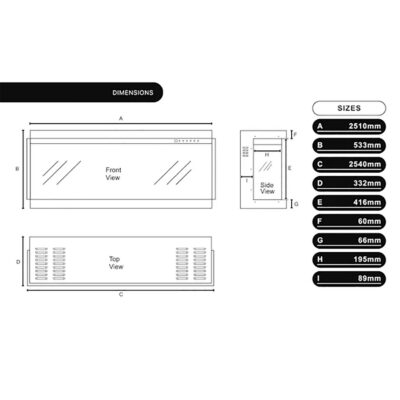 Panoramic X 2500 Dimensions