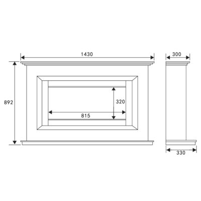 Ultiflame VR Vega Suite Dimensions