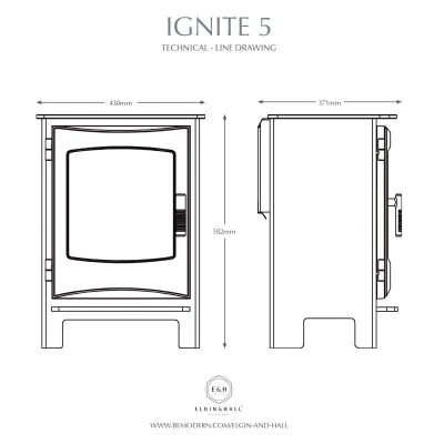 Elgin & Hall Ignite 5 Gas Stove Dimensions