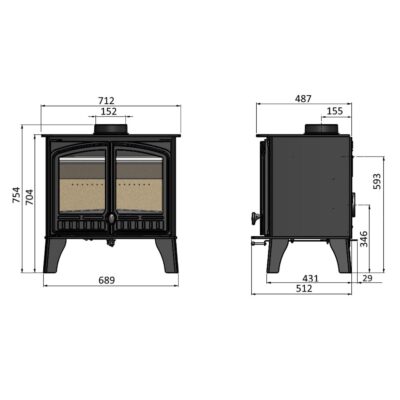 Hunter 14 Eco Boiler Stove Dimensions