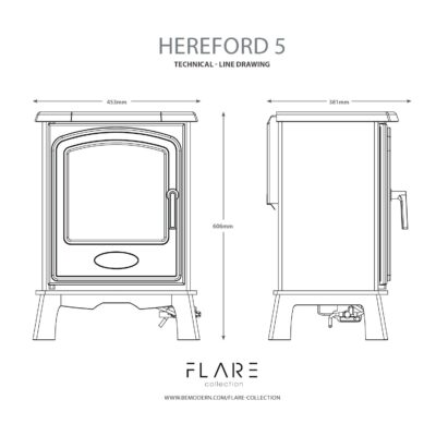 Hereford 5 Gas Stove Dimensions
