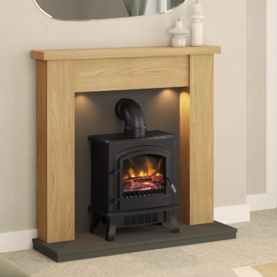 Barrowden Electric Fireplace Natural Oak
