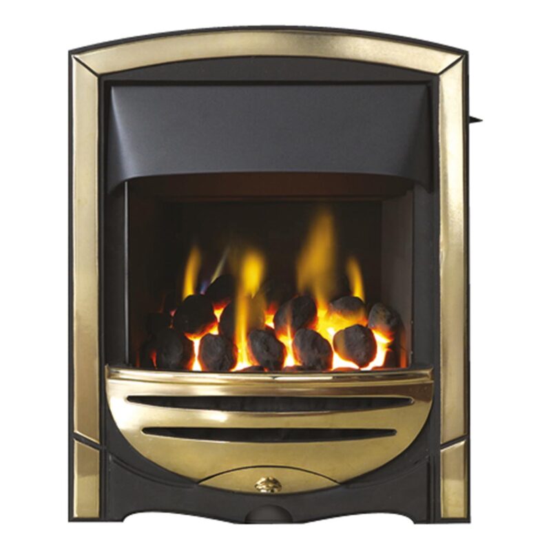 Freya Convector Gas Fire Open Fronted Gold