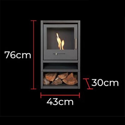 OKO S1 Grey Log Store Dimensions