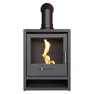 OKO S1 Grey with Black Angled Stove Pipe