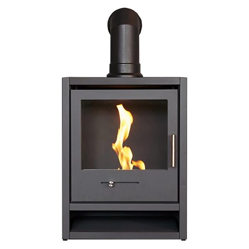 OKO S1 Grey with Black Angled Stove Pipe