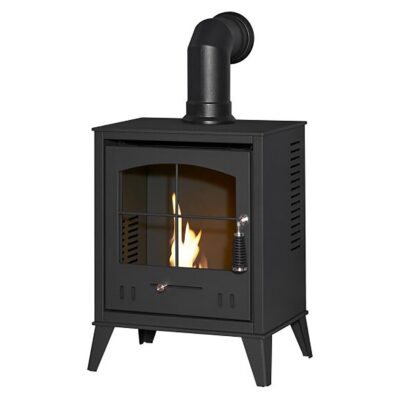 OKO S2 Grey with Black Angled Stove Pipe 2