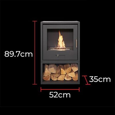 OKO S3 Grey Log Store Dimensions