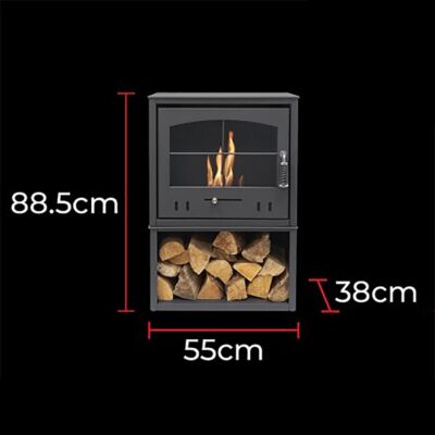 OKO S4 Grey Log Store Dimensions