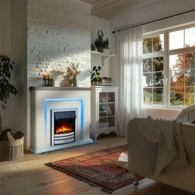 Oregon Suite Grey Shelf Chrome Fire