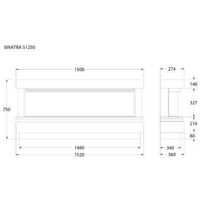 Sinatra S1250 Dimensions