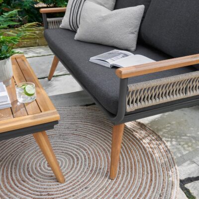 49503 Kimora 4 Seat Lounge set with Grey Fabric Cushion