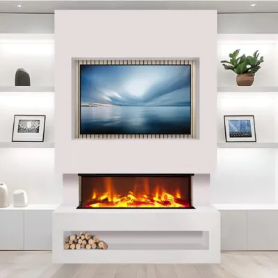 S1000 Media Wall Suite White Oak