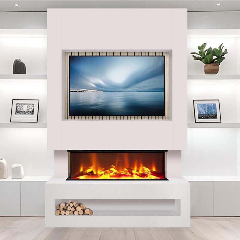 S1000 Media Wall Suite White Oak