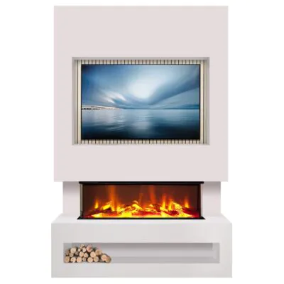 S1000 Media Wall Suite White Oak