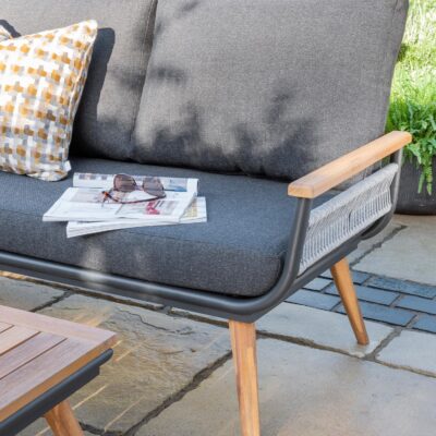 49500 Kimora Corner Set with Grey Fabric Cushion