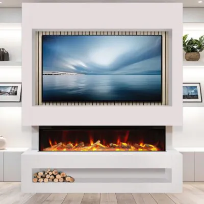 S1600 Media Wall Suite White Oak