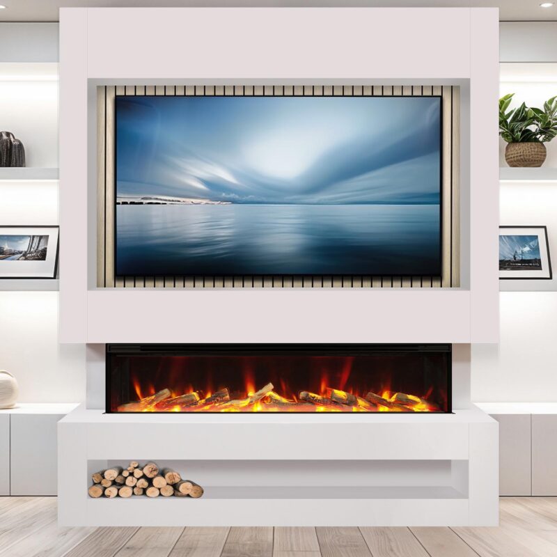 S1600 Media Wall Suite White Oak