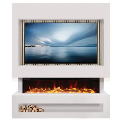 S1600 Media Wall Suite White Oak