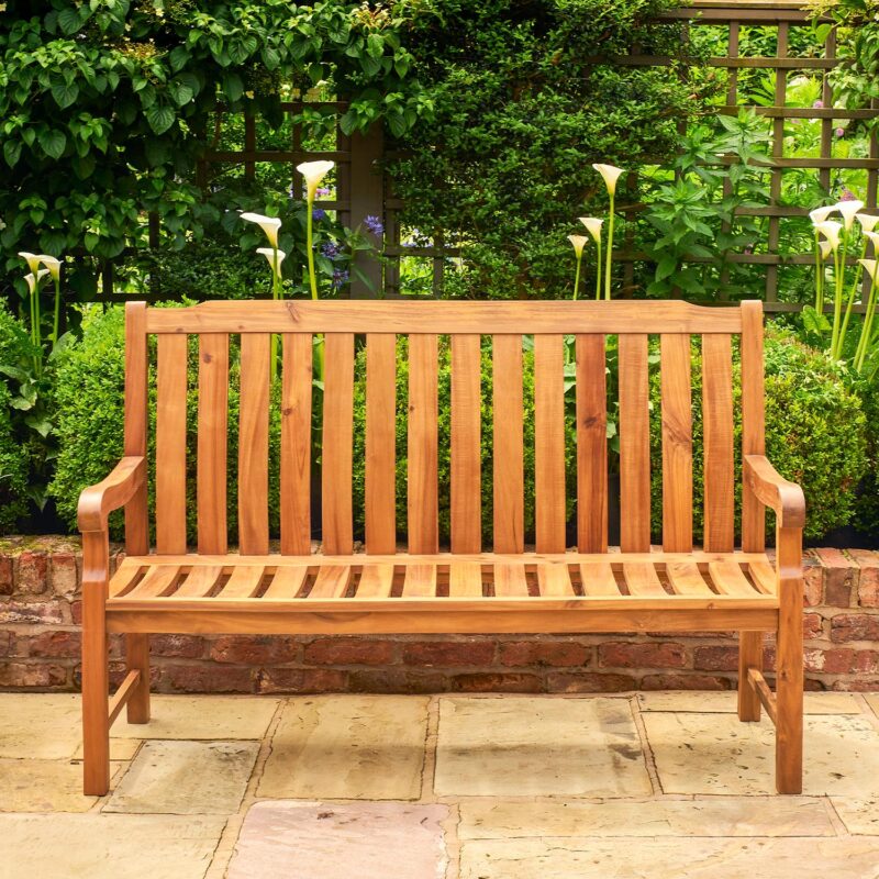 50032 Beeley 150cm Bench FSC Acacia Wood Teak Look