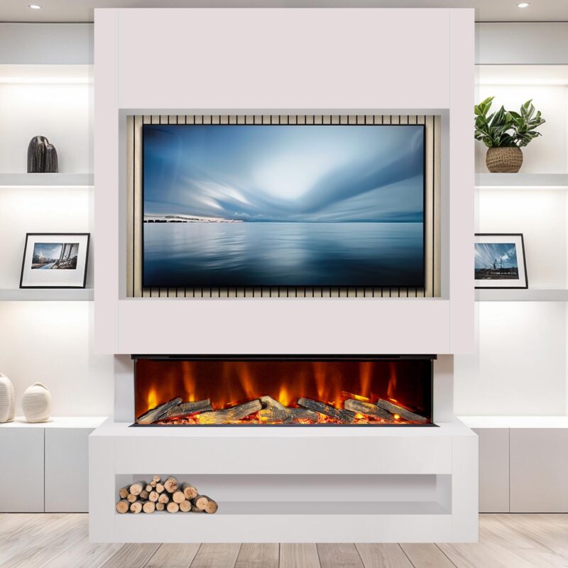 S1250 Media Wall Suite White Oak