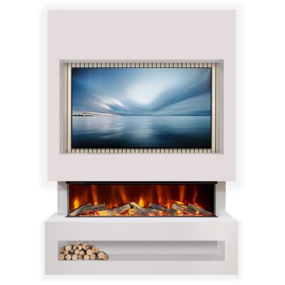 S1250 Media Wall Suite White Oak