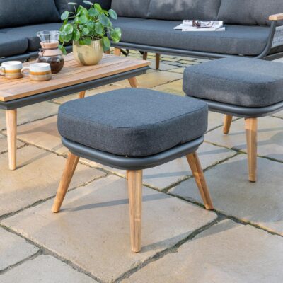 49500 Kimora Corner Set with Grey Fabric Cushion