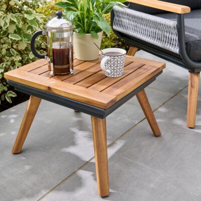 49502 Kimora Relax Bistro with foot stools with Grey Fabric Cushion