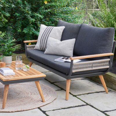 49503 Kimora 4 Seat Lounge set with Grey Fabric Cushion