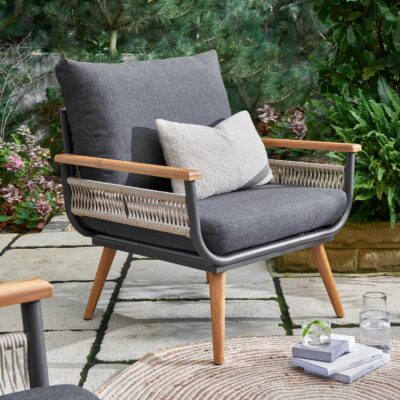 49503 Kimora 4 Seat Lounge set with Grey Fabric Cushion