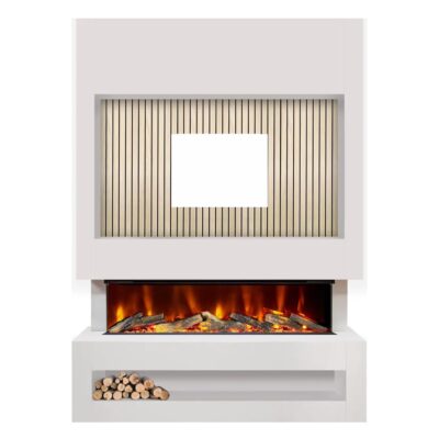 S1250 Media Wall Suite White Oak No TV