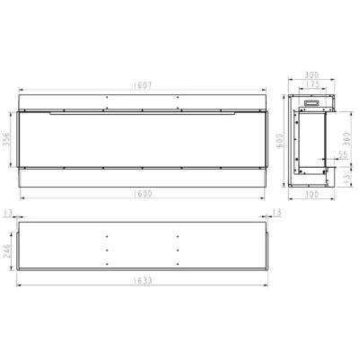 Proflame 1600 Dimensions