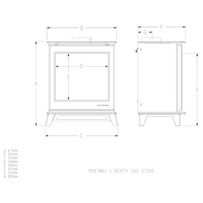 Liberty Gas Stove Dimensions