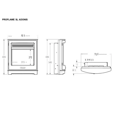 Proflame SL Adonis Dimensions