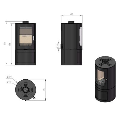 WM 5c Cylindrical Stove Dimensions