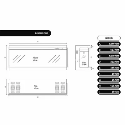 Panoramic X 1250 Dimensions