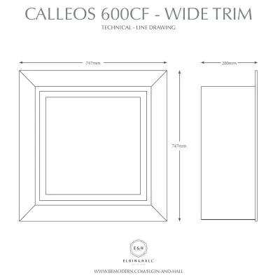 Calleos 600CF Wide Trim Dimensions